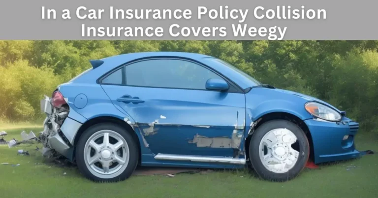 In a Car Insurance Policy Collision Insurance Covers Weegy